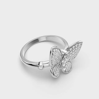 0.75 CT Round Cut Diamond Butterfly Shape Diamond Ring For Women