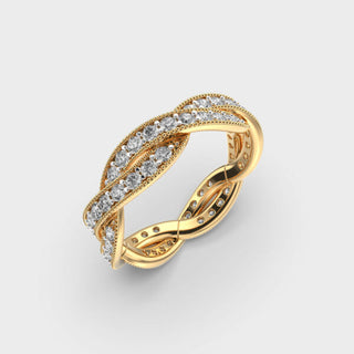 1.2CT Round Cut Diamond Infinity Setting Women Wedding Band