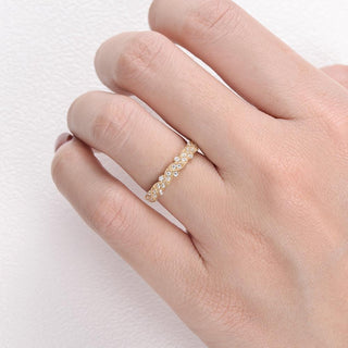 0.39CTW Round Brilliant Cut Moissanite Bridal Stack Wedding Band