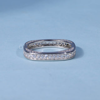 Round Moissanite Diamond Channel Pave Wedding Bands His And Hers