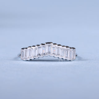 0.50CT Bezel Set Baguette Moissanite Diamond Wedding Band
