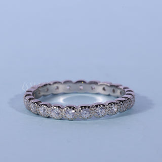 Round Cut Moissanite Diamond Full Eternity Wedding Bands For Women