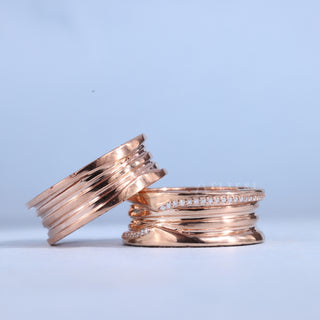 Round Cut Moissanite Diamond Wedding Bands His And Hers