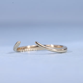 Classic Unique Curved Wedding Bands