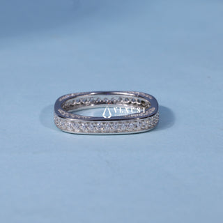 Round Moissanite Diamond Channel Pave Wedding Bands His And Hers