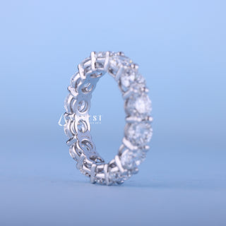 Round Moissanite Diamond Full Eternity Wedding Band