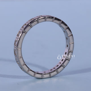 Bezel Set Round Moissanite Diamond Wedding Band