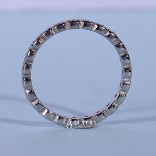 Round Cut Moissanite Diamond Full Eternity Wedding Bands For Women