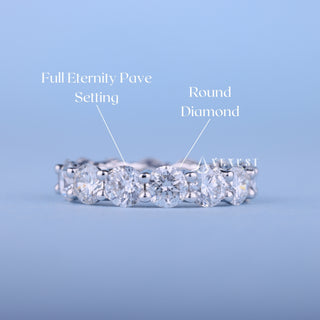 Round Moissanite Diamond Full Eternity Wedding Band
