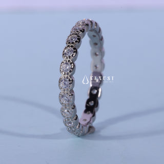 Round Cut Moissanite Diamond Full Eternity Wedding Bands For Women