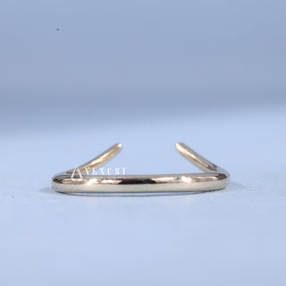 Classic Unique Curved Wedding Bands