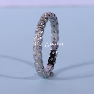 Round Cut Moissanite Diamond Full Eternity Wedding Bands For Women
