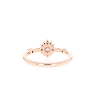 0.25ct Round Diamond Moissanite Halo Pave Engagement Ring