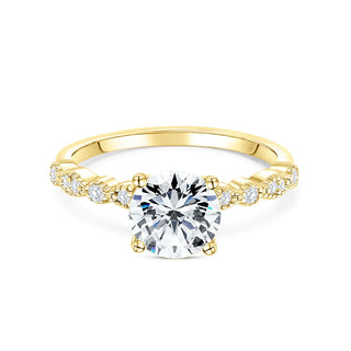1.50 CT Round Cut Solitaire Halo Moissanite Engagement Ring full view