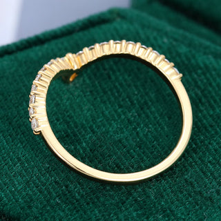 Refined 0.20ct round moissanite wedding band top view