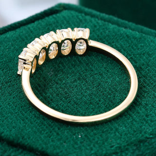 Timeless 1.29ct oval moissanite wedding band top view