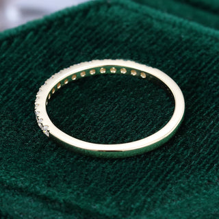 Refined 0.25ct round half eternity moissanite wedding band top view
