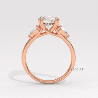 Round brilliant bridal moissanite ring for women
