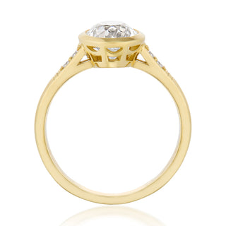 round cut moissanite engagement ring unique side profile