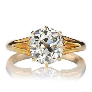 vintage moissanite rings antique round front view