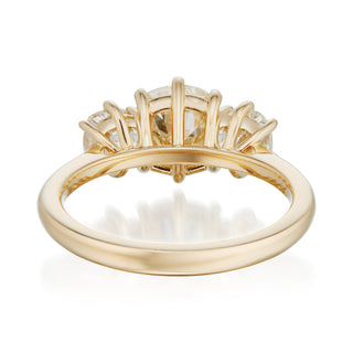 three stone moissanite ring antique hand view