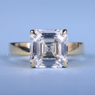 2.0CT Asscher Moissanite Diamond Solitaire Timeless Engagement Rings