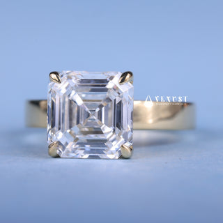 2.0CT Asscher Moissanite Diamond Solitaire Timeless Engagement Rings