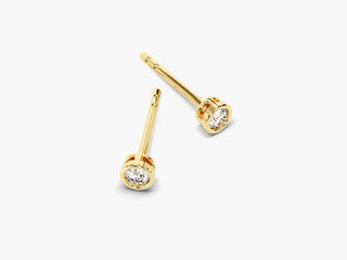  Copy of Round Cut Bezel Set Moissanite Diamond Stud Earrings For Women