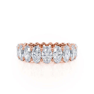 Stunning 5.46ct oval full eternity moissanite wedding band close up of the setting