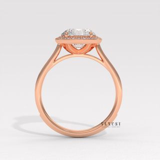 Elegant Halo Pave Round Cut Moissanite Engagement Ring sparkle close-up