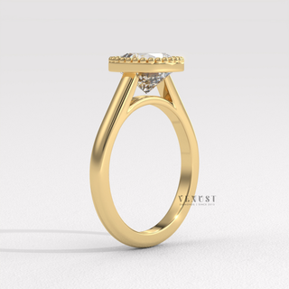 Cushion moissanite ring for women with polished shine