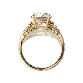 round cut moissanite ring old mine side profile
