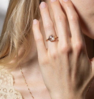 rose cut moissanite ring cushion gallery view