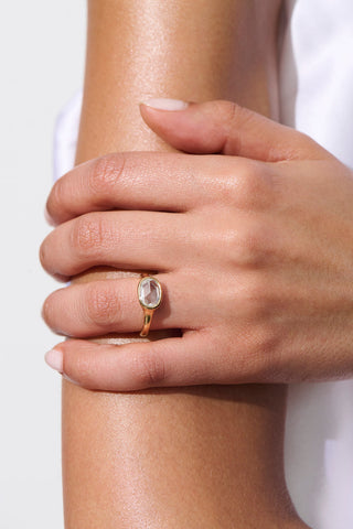 oval moissanite rings modern hand view