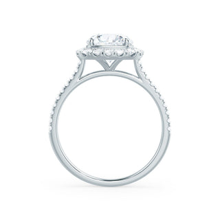 Timeless 1.0ct round halo moissanite ring top view image 2
