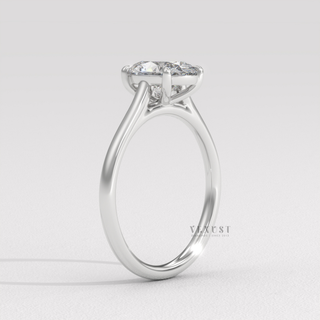 Moissanite rings oval cut with cathedral profile