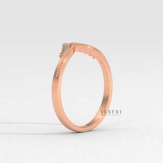 buy vintage curved diamond wedding band USA