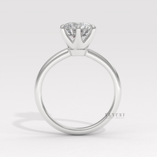 Elegant round solitaire moissanite ring design