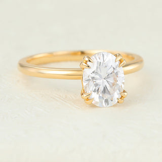 1.33 CT Oval Brilliant Solitaire Moissanite Engagement Ring top view