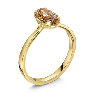 oval moissanite rings warm solitaire band detail