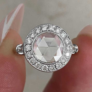 halo moissanite ring setting gallery view