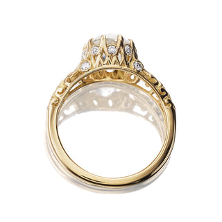 vintage moissanite ring antique profile view