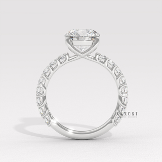 Round moissanite bridal ring with refined shine