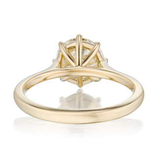 round cut moissanite engagement ring classic side profile