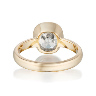cushion cut moissanite engagement ring bezel side profile