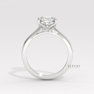 Elegant cushion solitaire moissanite ring design