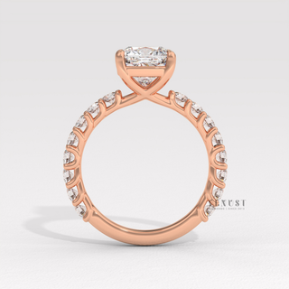 Cushion cut bridal moissanite ring for women