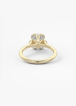 three stone moissanite ring refined side profile