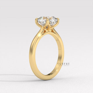 Solitaire cushion moissanite ring top view