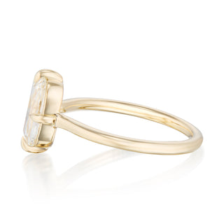 rose cut moissanite ring cushion diamond side profile